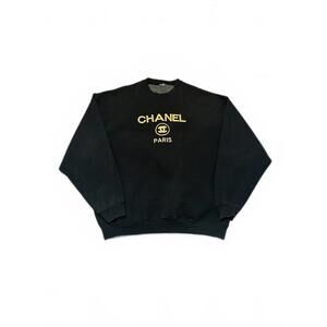 Dark Navy Blue Chanel Paris Crewneck - Large Missing Tag